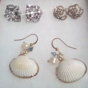 Unique Shell‎ Pearl Charm Dangle Earrings Set For Women